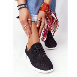 EVE Kvinnors svarta läder sportskor dagstur 1