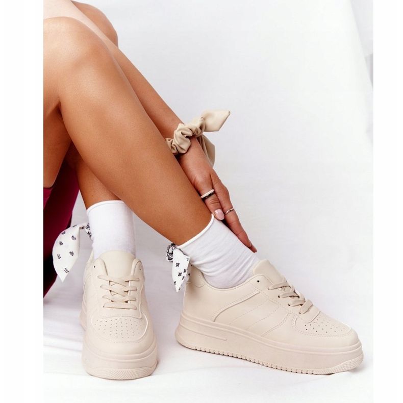 PS1 Kvinnors sportskor på plattformen Beige This Is Me 2