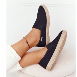 Svart Espadrilles på en flätad sula Big Star DD274017 2