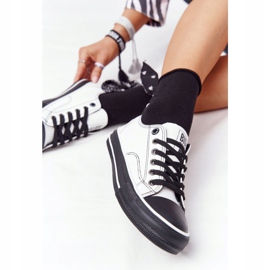 Kvinnors läderskor Big Star HH274147 Vit och svart 2