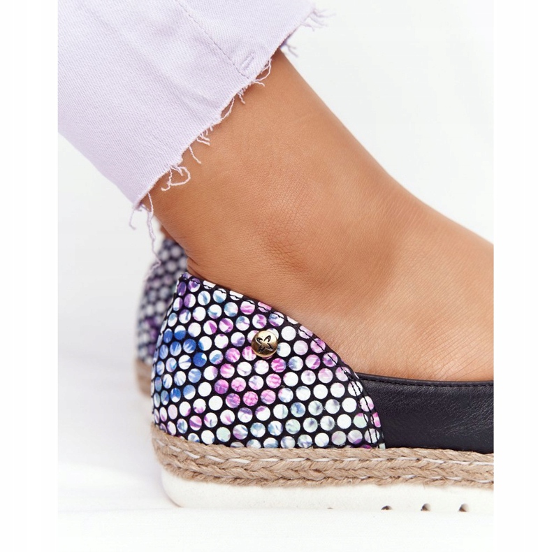 Maciejka 05056-01 Ballerinor i svart läder mångfärgad 1