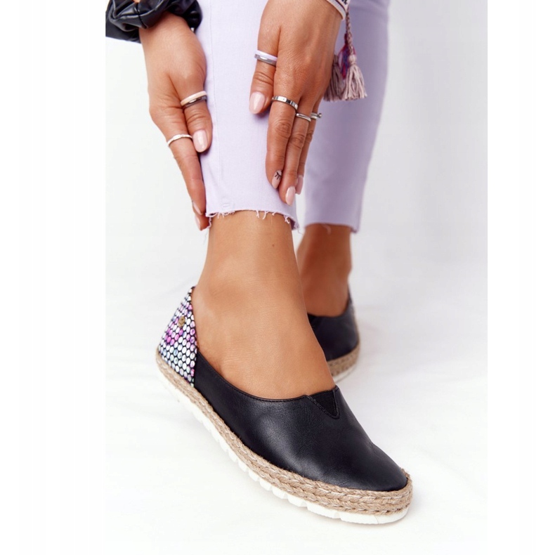 Maciejka 05056-01 Ballerinor i svart läder mångfärgad 2