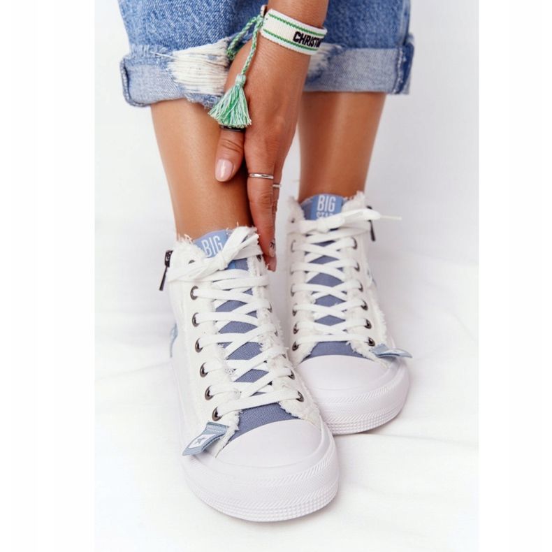 Kvinnors högsta sneakers Big Star HH274160 Vit blå 2
