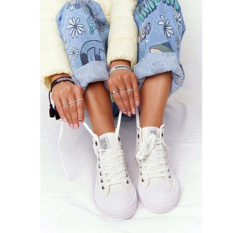 Kvinnors höga sneakers Big Star HH274149 Vit 1
