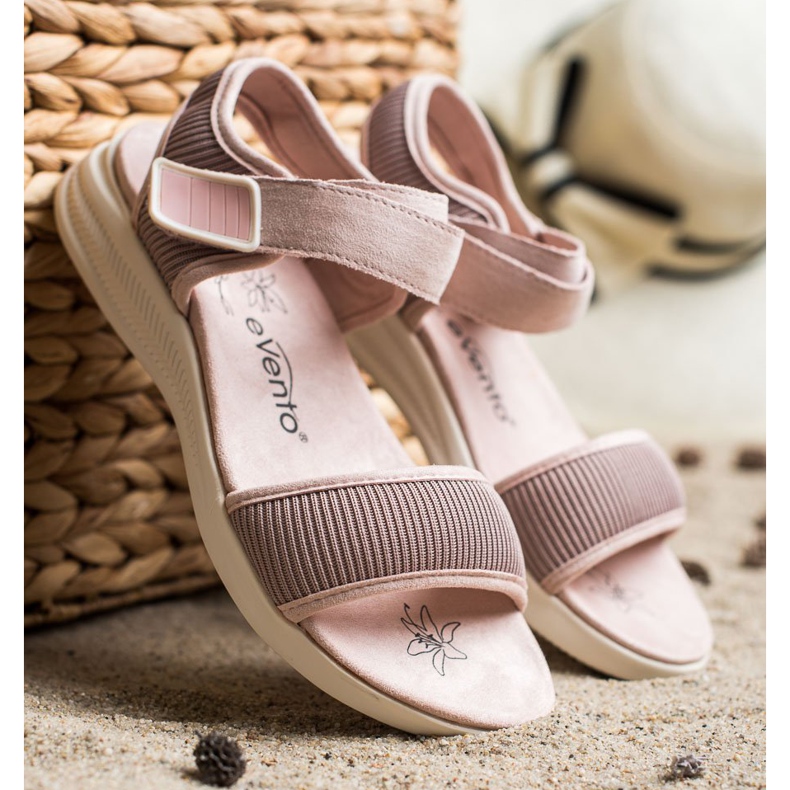 Evento Bekväma sandaler med kardborreband 20SD88-2022 rosa 1