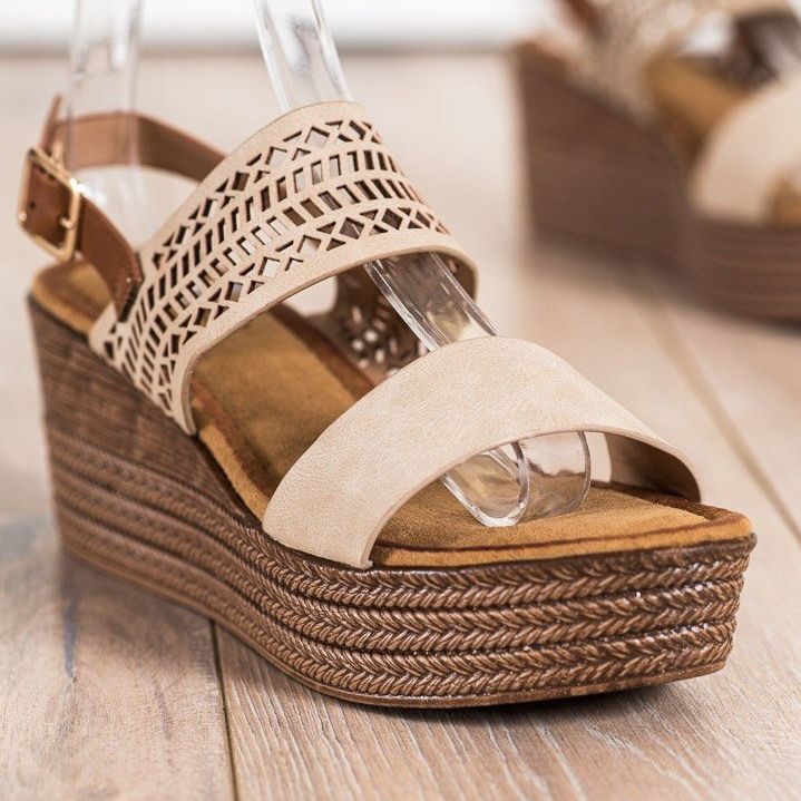 S. BARSKI Beige sandaler Na Koturnie S.BARSKI brun 1