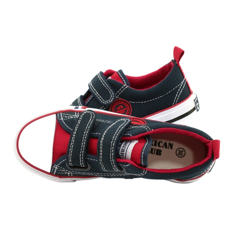 American Children's American Club LH62 Marinblå sneakers röd 4