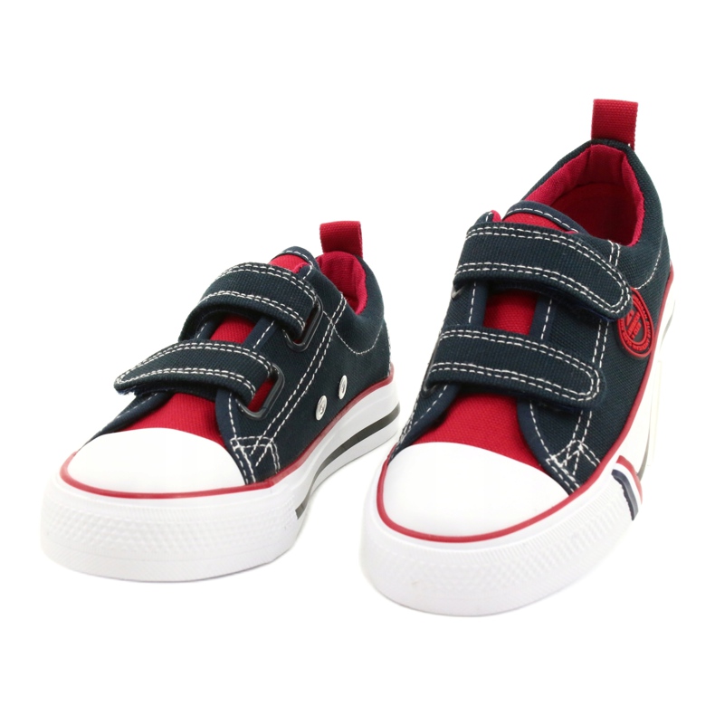 American Children's American Club LH62 Marinblå sneakers röd 1