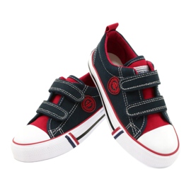 American Children's American Club LH62 Marinblå sneakers röd 3