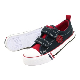 American Children's American Club LH62 Marinblå sneakers röd 2