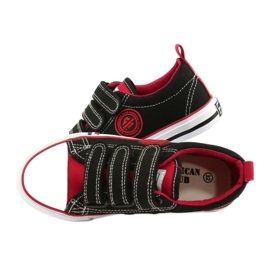 American Children's Sneakers With Velcro American Club LH61 Svart-Röd 4