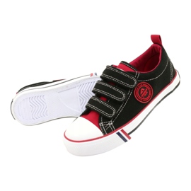American Children's Sneakers With Velcro American Club LH61 Svart-Röd 2