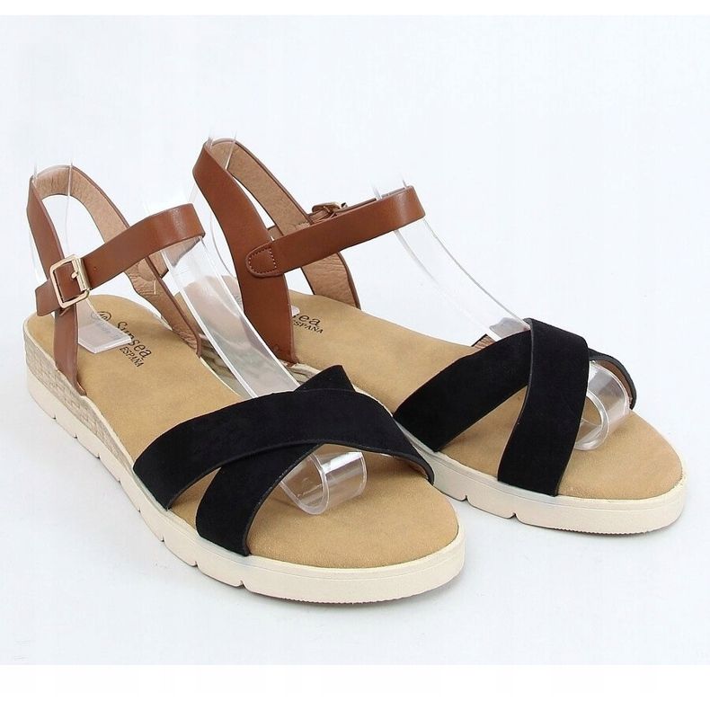 Svarta damsandaler 1031-15 Svart brun 1