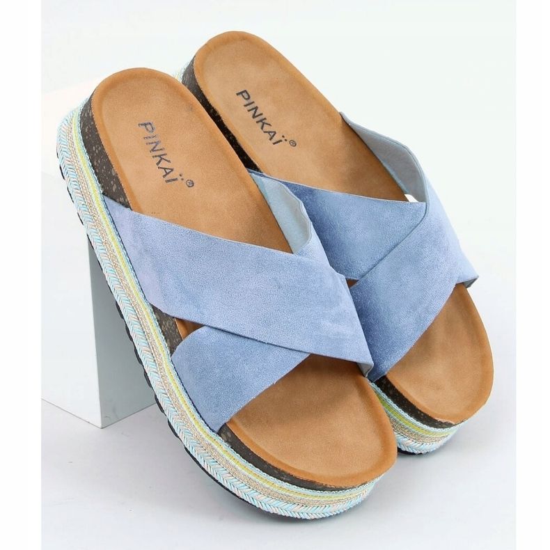 Blå kork tofflor LS016 Blå 1