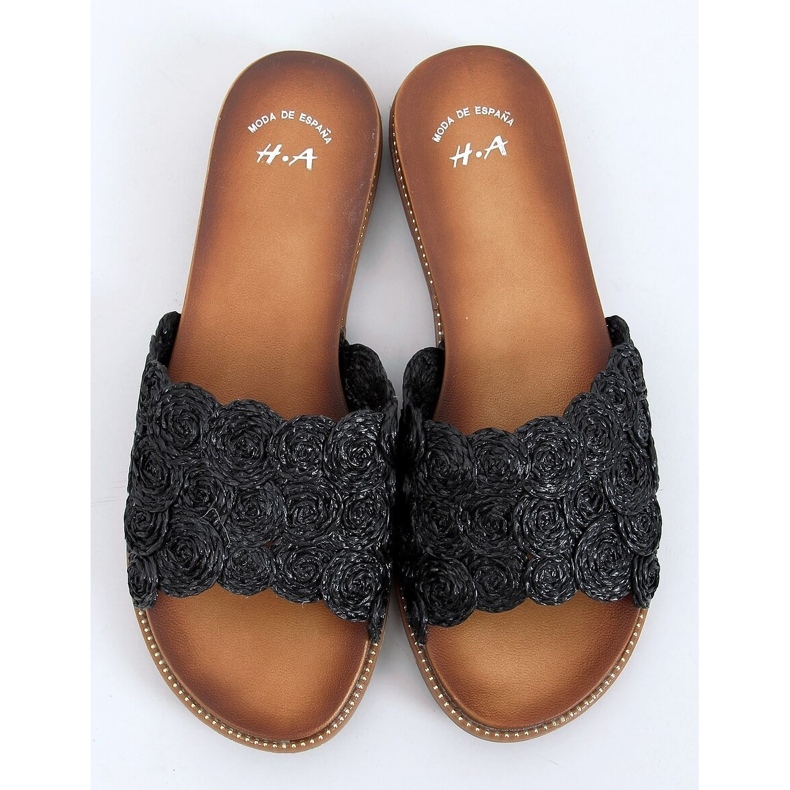 Svarta damas tofflor H006 Svart 1