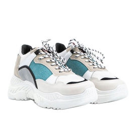 Beige sneakers med en tjock Joana -sula 1