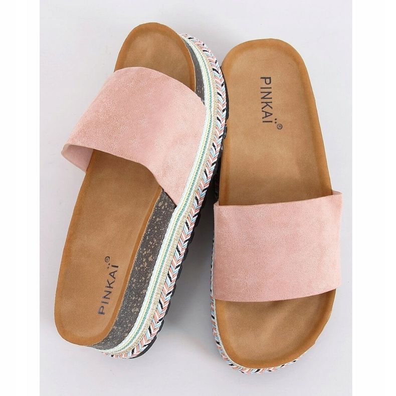 Rosa kork tofflor LS015 Rosa 1