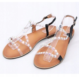 Svarta sandaler med ett silikonband 1BP-0050 Svart 1