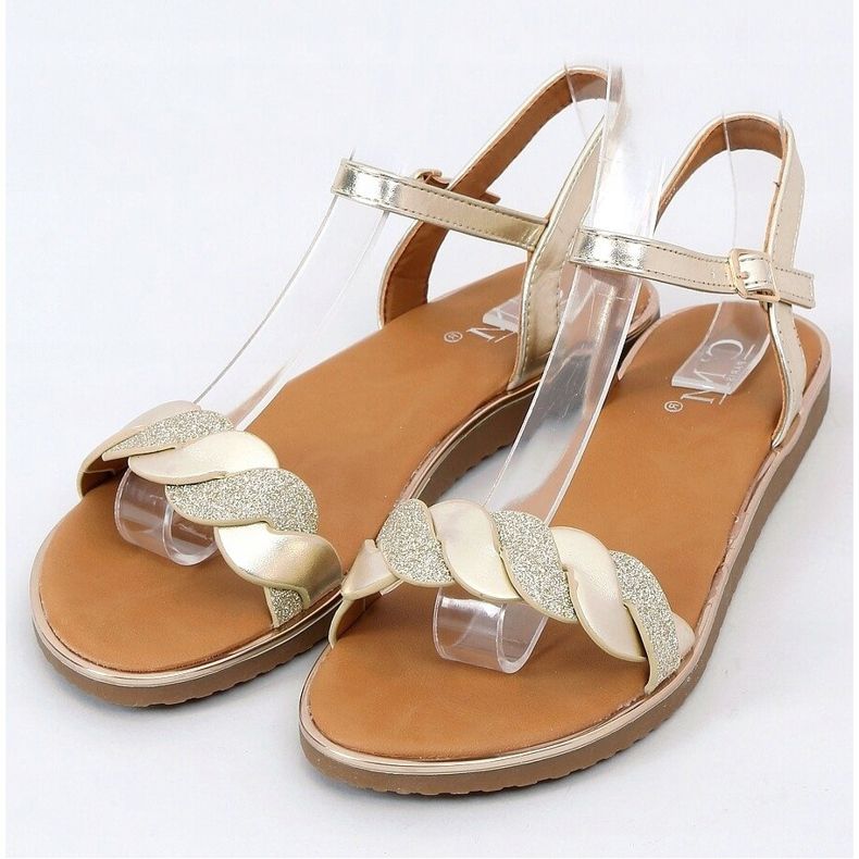 Guld damsandaler 123-5 Guld gyllene 1