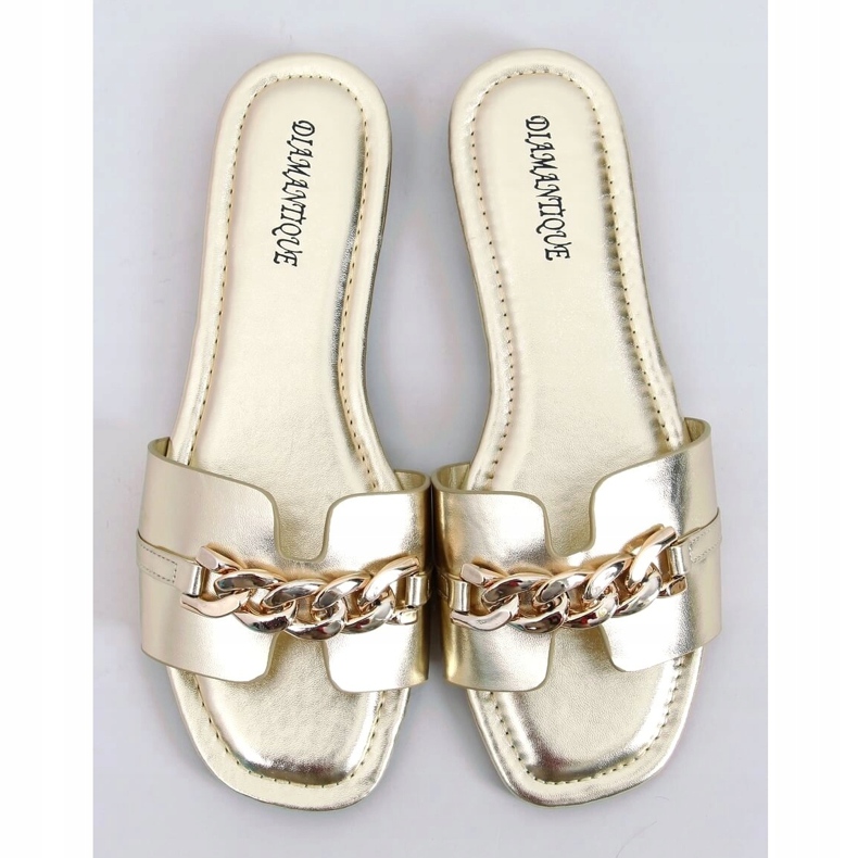 Golden HY23-01 Guldtofflor med kedja gyllene 1