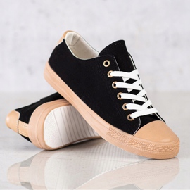 SHELOVET Textil sneakers svart 1