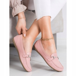 Queentina Eleganta Loafers med Cubic Zirconia rosa 2