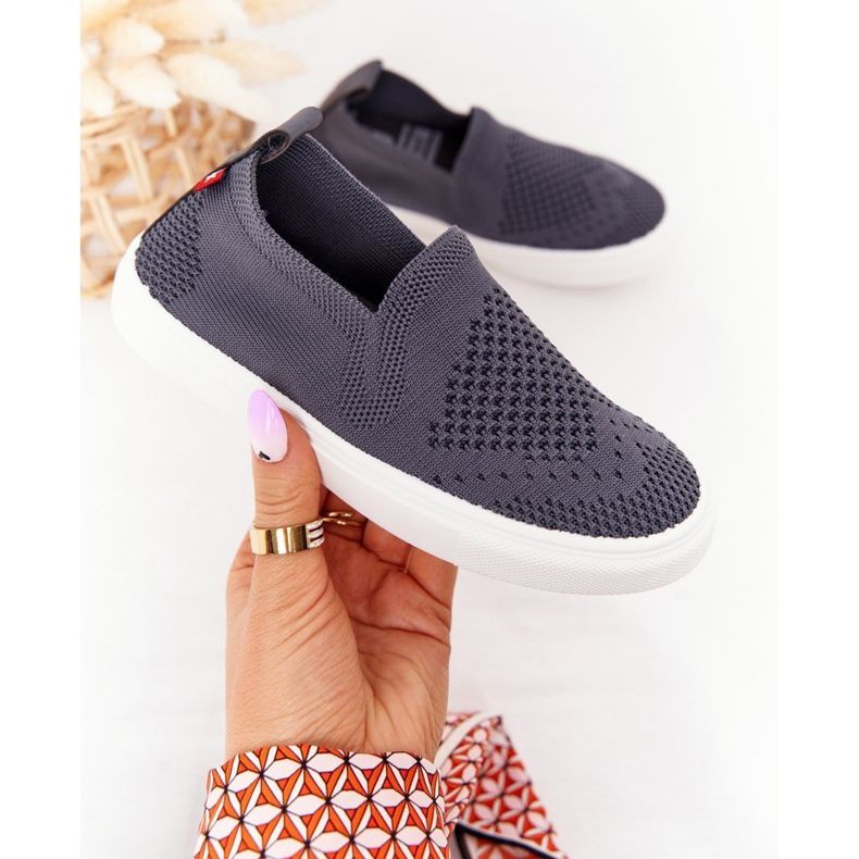 Barns Slip-On Big Star HH374104 gråa slip-on sneakers 1