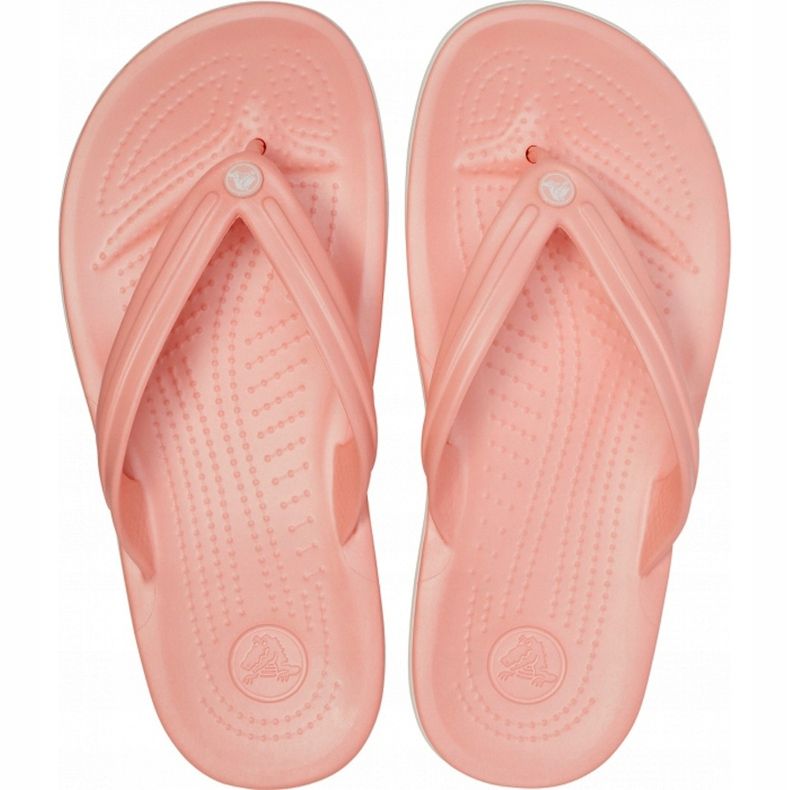 Crocs tofflor dam Crocband Flip ljusrosa och vita 11033 6KP 2