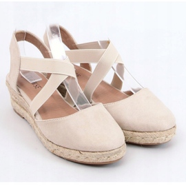 Espadriller på en låg kil beige 9R65 Beige 2