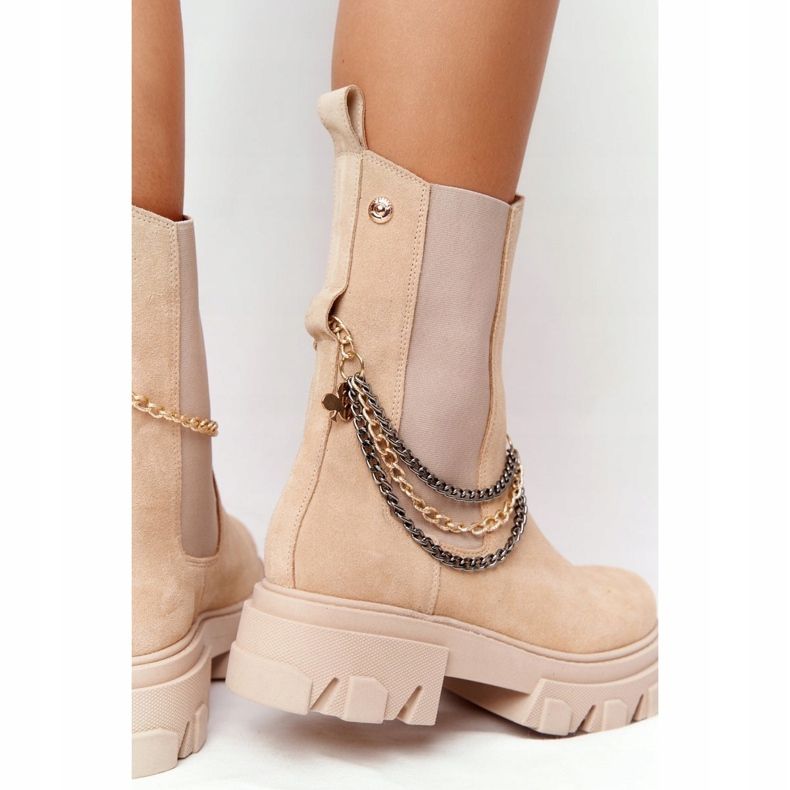 Mocka Sztyblety Workery Lewski Shoes 2998-0 Sand beige mångfärgad 2