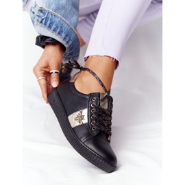 Lewski Shoes Lewski-skor för kvinnor i läder 2786-0 svart-guld gyllene 2