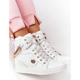 Läder Wedge Sneakers Lewski Shoes 3004-0 Vit 1