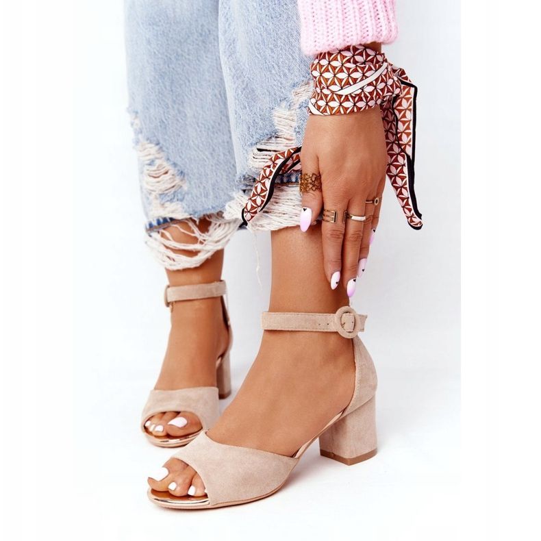 Mocka Sandaler med hög klack Vinceza 21-20100 Beige 2