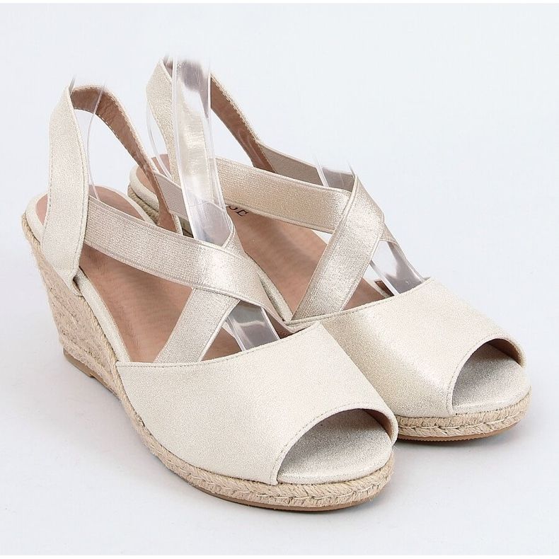 Sandaler espadriller på kilar guld 9R38 guld gyllene 1