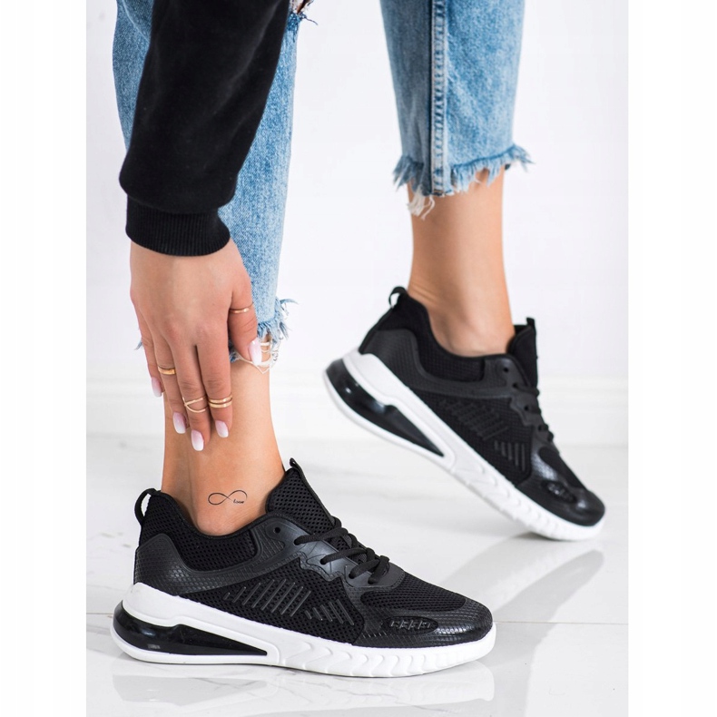 SHELOVET Openwork sportskor svart 2