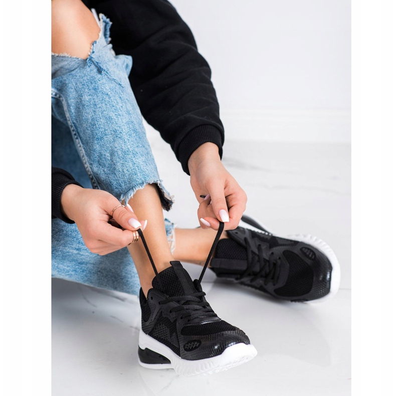 SHELOVET Openwork sportskor svart 1