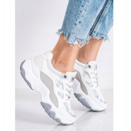 SHELOVET Mode snörskor vit grå 1