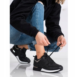 SHELOVET Svarta sneakers med mönster 2