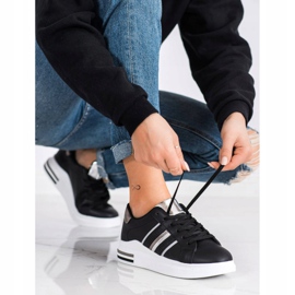 SHELOVET Casual svarta sportskor silver- 1