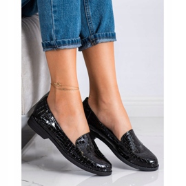 SHELOVET Svartlackerade loafers 1