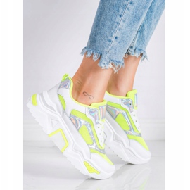 SHELOVET Sneakers på plattformen med mesh vit mångfärgad grön 1
