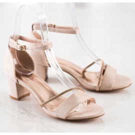 Goodin Eleganta sandaler med cubic zirconia beige gyllene 1