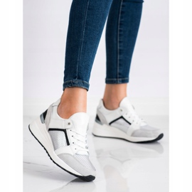 Goodin Vit och silver läder sneakers svart silver- grå 1