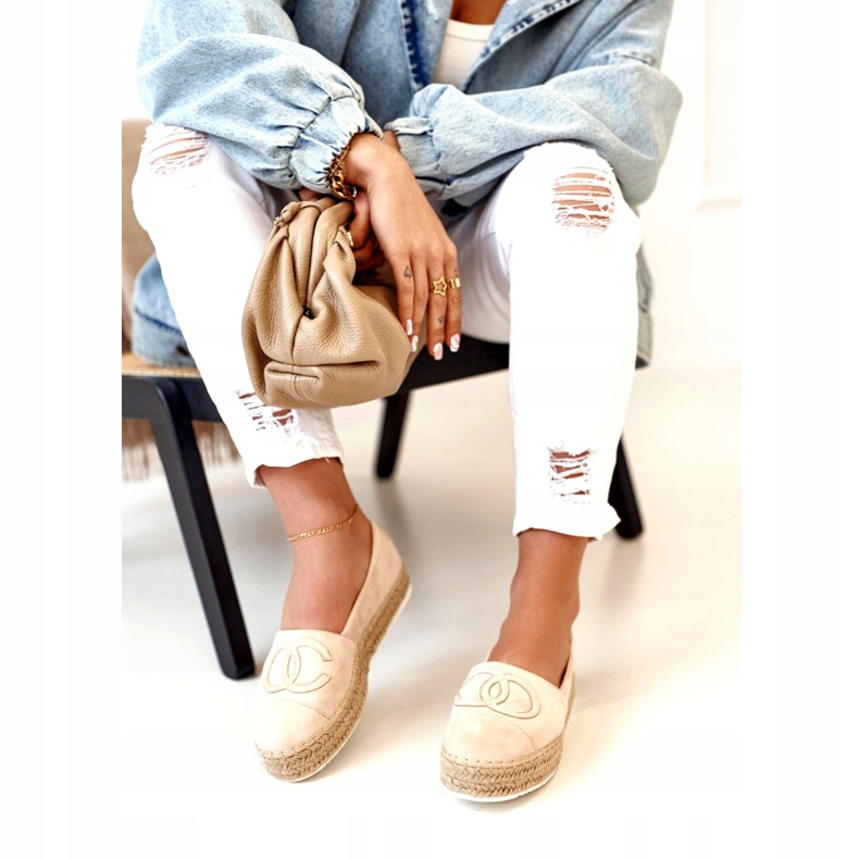 PS1 Espadriller för kvinnor på en halmplattform Beige Febi 5