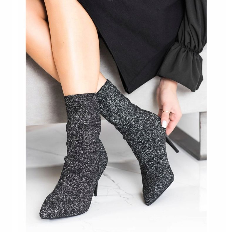 Sabatina Vårstövlar på hög klack svart 1