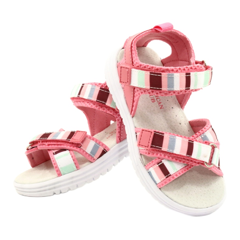 American Club Girls 'Sandals Leather kardborrinsättning Arman Club Pink RL44/21 rosa 4