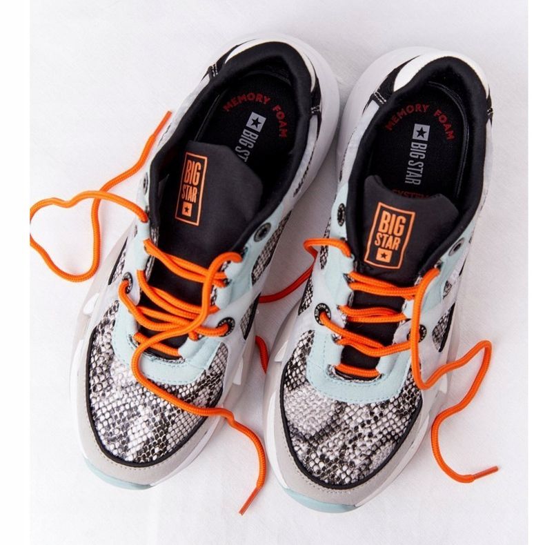 Kvinnors sportskor Memory Foam Big Star HH274324 Grågrön orange 1
