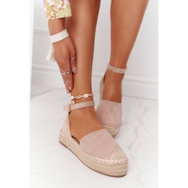 MSMG Espadrilles på halmplattformen Beige Bali 2