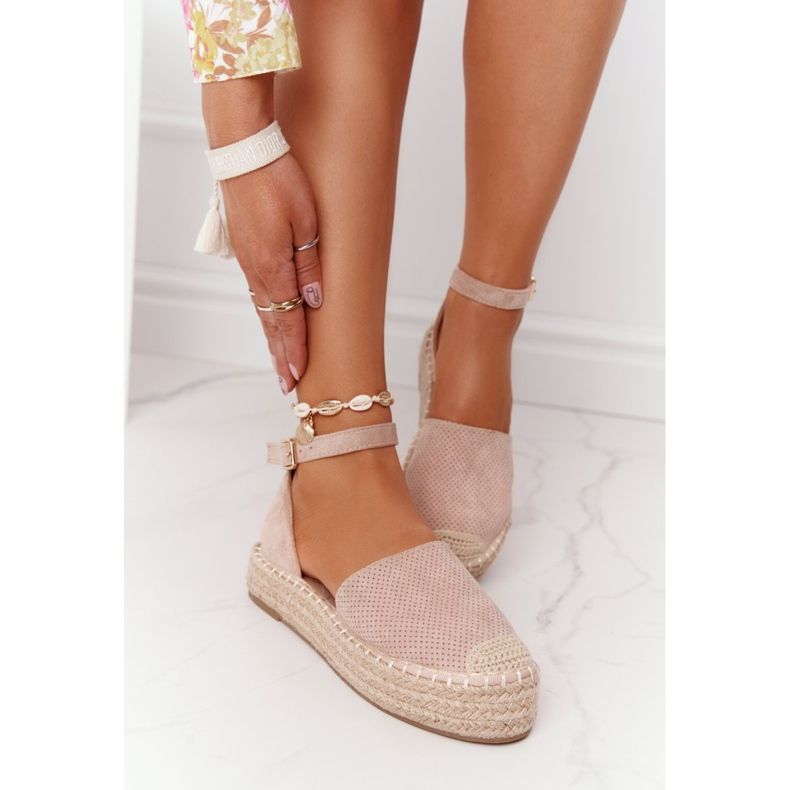 MSMG Espadrilles på halmplattformen Beige Bali 2