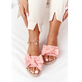 MSMG Gummitofflor med Andrea Coral Bow beige mångfärgad rosa 1